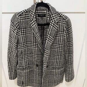 Talbots Classic Black and White Checkered Blazer